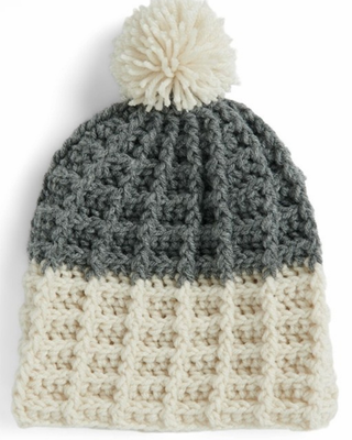 WAFFLE STITCH CROCHET HAT