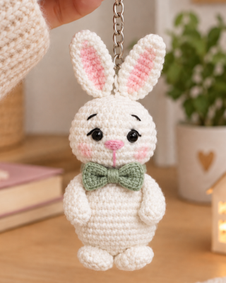 crochet bunny keychain