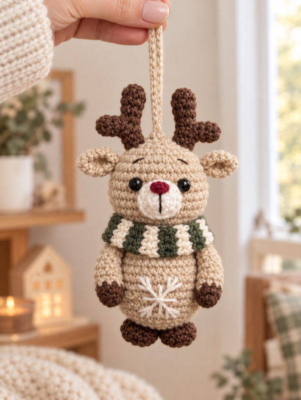 cute crochet reindeer ornament